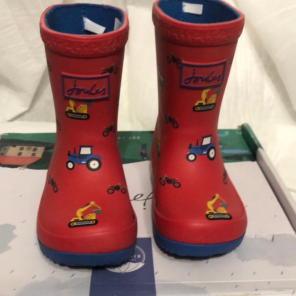 Joules Red Kids Rain Boots size 6 NWT